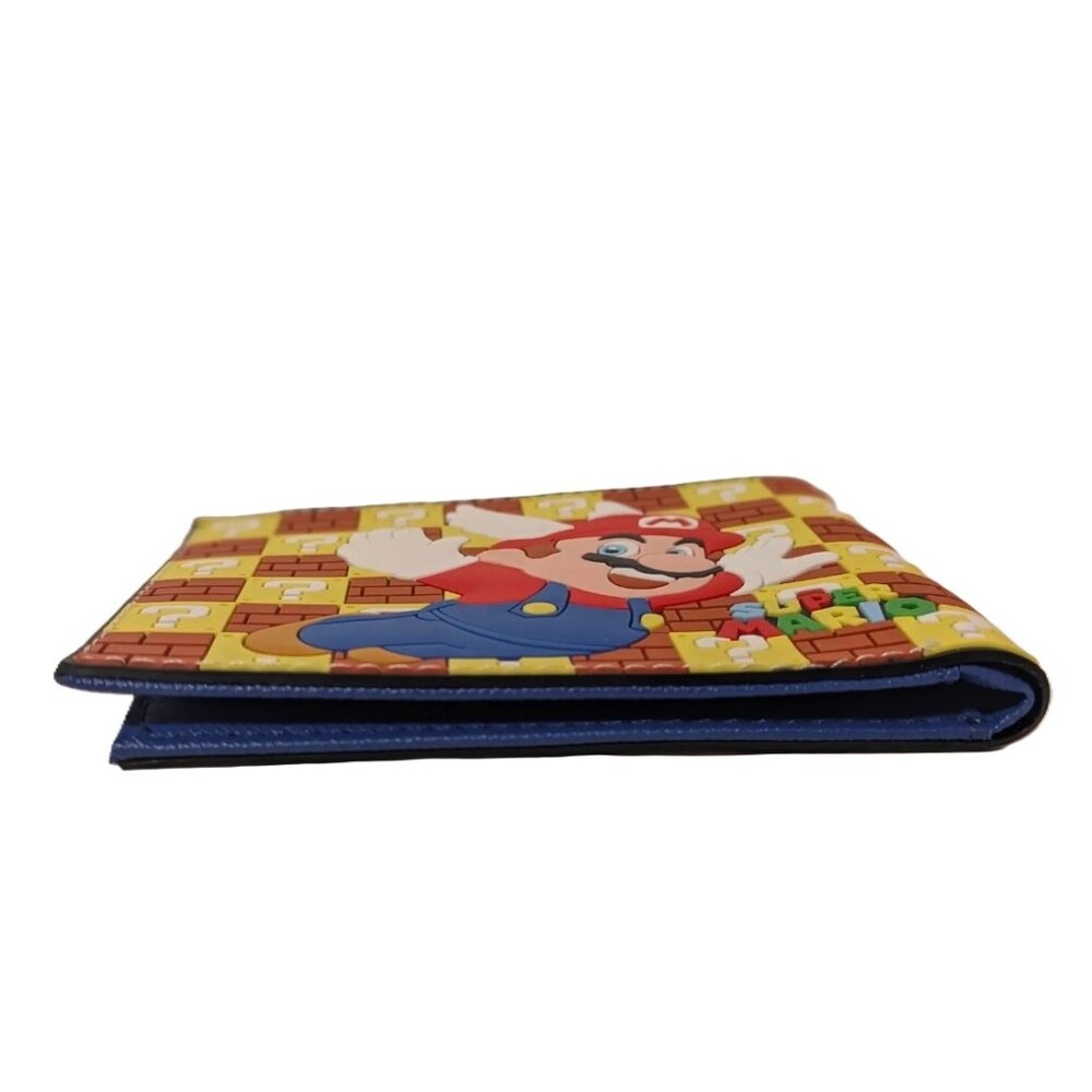 Mario Brick Block Bi-Fold Wallet Embossed Design ID Window - Picture 5 of 6